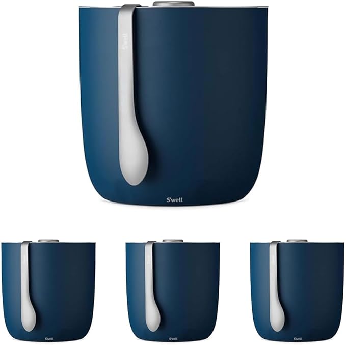 S'well Ice Bucket with Tongs, 68oz, Azurite (Pack of 4)