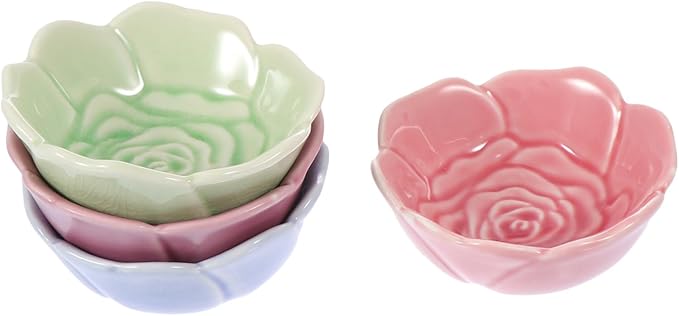 4pcs Sauce Plate Ceramic Sauce Dishes Bowl Vinegar Dish Compact Easy to Carry Random Color