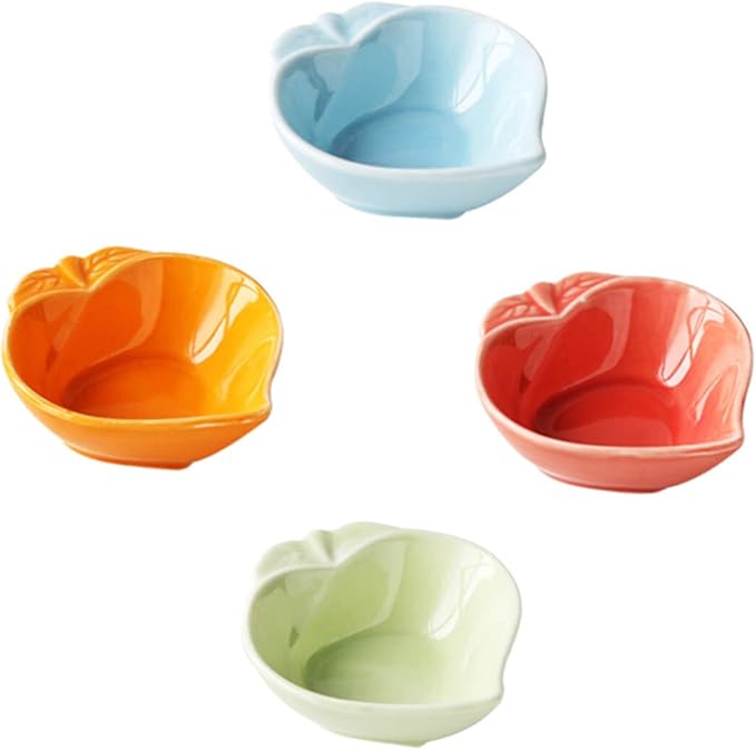 12 Pcs Japanese Soy Sauce Dessert Plates Ceramic Dessert Tray Sauce Bowl Dessert Dishes Plates Ceramic Dessert Plate Food Sauce Dish Seasoning Bowl Flavor Dish Appetizer Server/1835 (Color : Picture