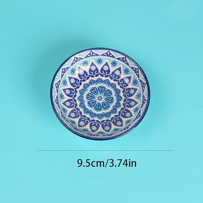 10Pcs Ceramic Seasoning Dishes Set - Bohemian Style Sauce Plates for Home, Kitchen, Restaurant, Sushi Bar, Party & Outdoor Use
