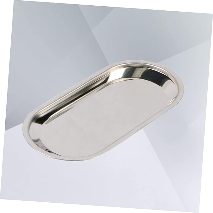 Professional Silver Tray for Serving and Bathroom Stainless Steel Large
