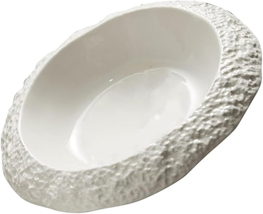 STOBAZA Ceramic Plate with Unique Rock Pattern Decorative Dish for Appetizers Snacks and Salads Elegant Dinnerware for Home and Restaurant Use