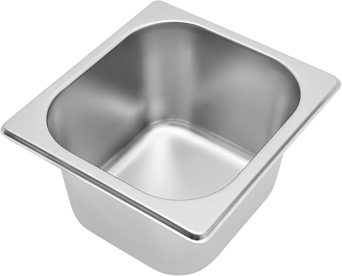 5 Pans Ice Food Serving Display Container w/Clear Roll Top Cover, Stainless Steel Serving Tray Catering Supplies Buffet Display Condiment Dispenser Plate Case for Restaurant Hotel Kitchen