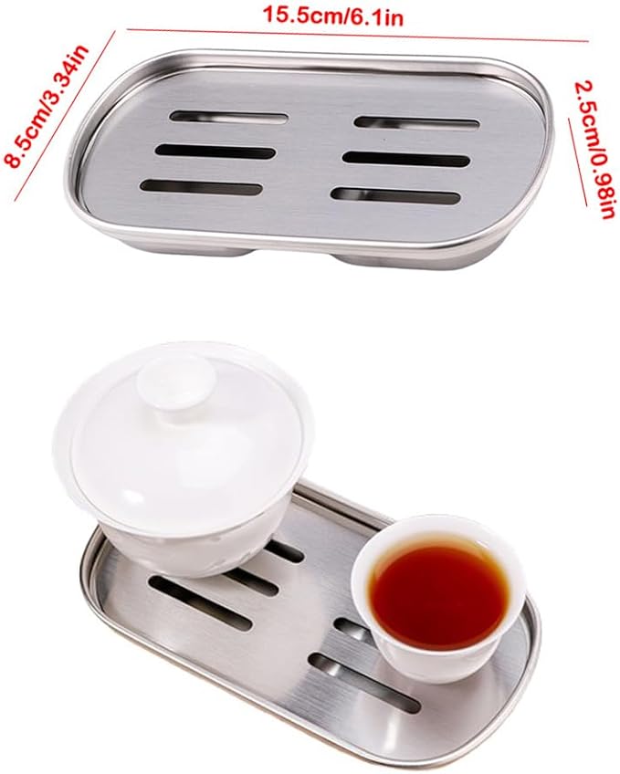 Espresso Cups Drip Tray Tea Cup Saucer Small Glass Teacup Serving Tray Coffee Countertop Drip Trays for Chinese Ceramic Kung Fu Tea Set Double Wall Insulated Espresso Mugs Coffee Shot Glass