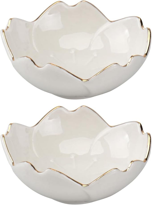 PRETYZOOM Porcelain Seasoning Dish Set of 2 Small Dipping Sauce Bowls 2.7 Inch for Sushi Condiments Kitchen Bbq and Parties