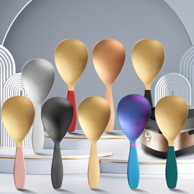 Silverware Set, 6/24/36/48/60/72pcs Kitchenware 5-piece Set Serving Spoon Salad Stainless Steel Spatula, Home Cutlery Flatware Set(Red,48 Pieces for 8)