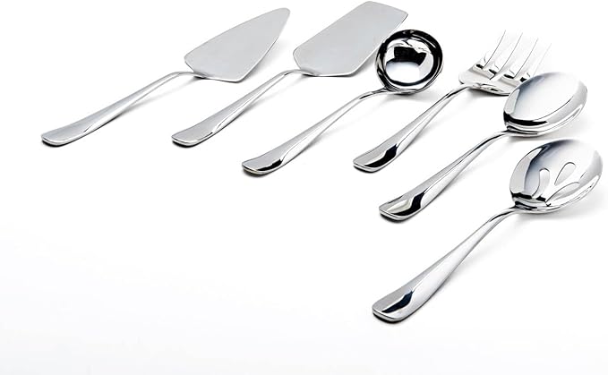 Nicole Miller 6-Piece Madison Hostess Set - Premium Stainless Steel Elegant Serving Utensils for Every Occasion