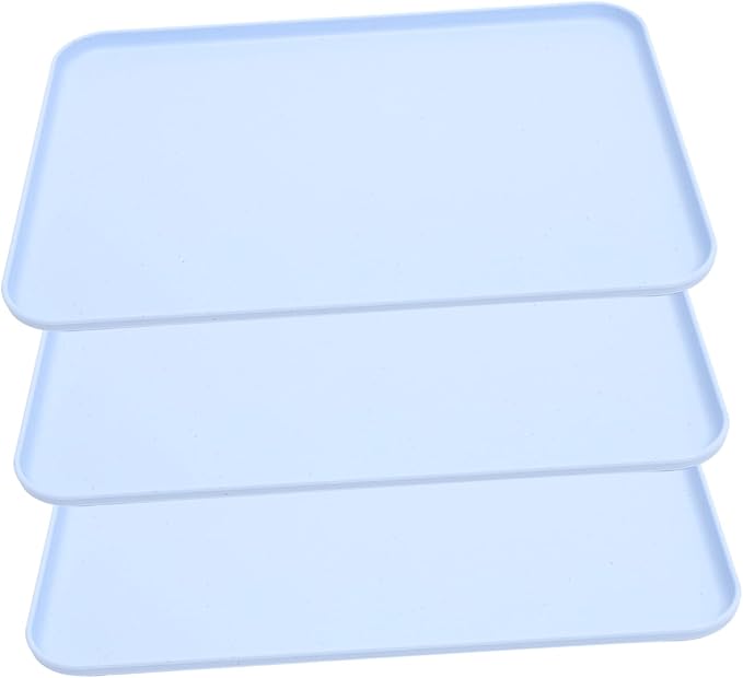 VALICLUD 3pcs Rectangular Wheat Straw Serving Tray Party Serving Plates for Everyday Use Sturdy Food Tray for Home for Entertaining and Storage of Tableware