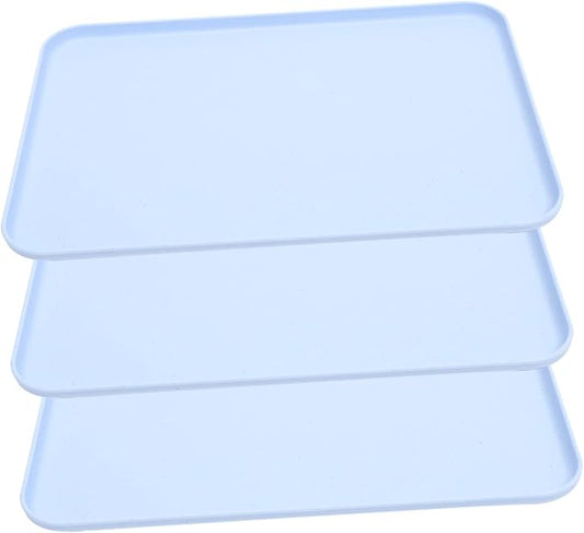 VALICLUD 3pcs Rectangular Wheat Straw Serving Tray Party Serving Plates for Everyday Use Sturdy Food Tray for Home for Entertaining and Storage of Tableware