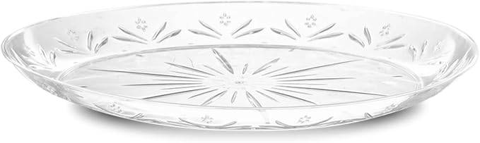 PLASTICPRO 6'' inch Premium Heavy Weight Crystal Clear Disposable Hard Plastic Dessert Size Party Plate Pack of 40