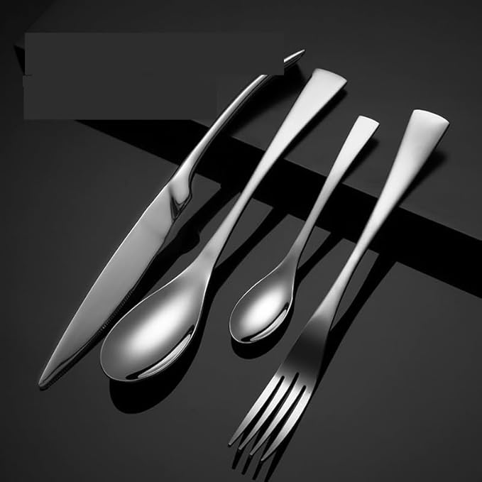 Stainless Steel Flatware serving set,Home Kitchen Eating Tableware Set,Dishwasher Safe,For Home Kitchen Restaurant Hote 4/16/24/32/40/48 Pcs 304 Stainless Steel Palace Series Knife, Fork And Spoon Set