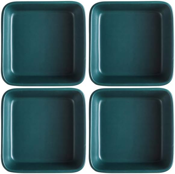 Sizikato 4 pcs Matte Ceramic Square Soy Sauce Dipping Bowls Side Dishes for Snack Sushi Fruit Appetizer Dessert. 3.5 Inches