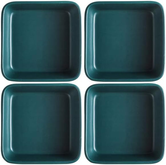 Sizikato 4 pcs Matte Ceramic Square Soy Sauce Dipping Bowls Side Dishes for Snack Sushi Fruit Appetizer Dessert. 3.5 Inches