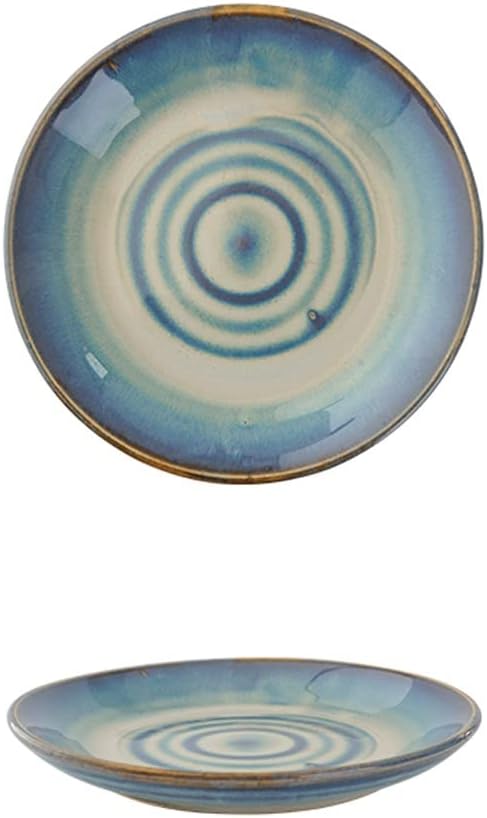 Dipping Sauce Bowls Appetizer Bowls Table Ceramic Blue Color Shallow Plate Cake Snack Snack Plate Snack Fruit Plate Household Garbage Plate Spit Bone Slag Plate Ceramic Dip Bowls Dipping Sauce Bowls