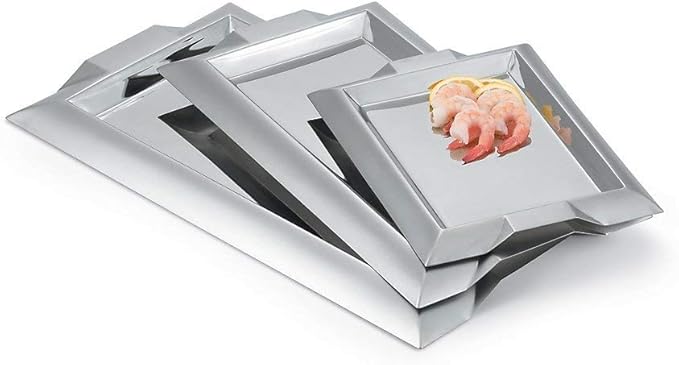 Vollrath 82093 Stainless Serving Tray 12" Wx9 D, Rectangular