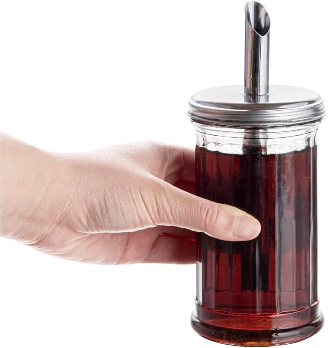 RW Base 11 oz Glass Sugar Pourer - with Flip Lid - 3" x 3" x 7" - 1 count box