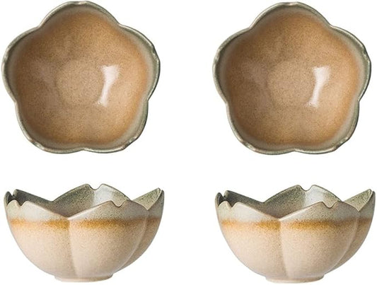 Sauce Dish 2Pack Sauce Dish Set Flower Shape Ceramic Appetizer Plates Dipping Bowls Mini Condiment Porelain Suacer Bowl Soy Sauce Vinegar Snack Seasoning Salad Olive Oil Dippi