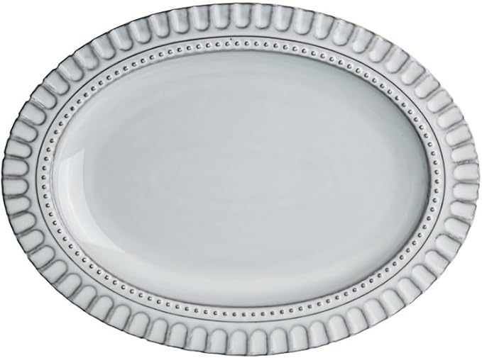 Dinner Plates Extra Large 14.5 Inch Ceramic Plate Embossed Oval Steamed Fish Tray With Slight Flaws Suitable For Restaurant Appetizers Kitchen Salad Bowl