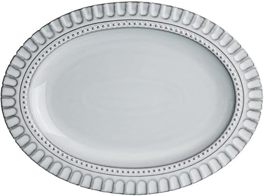 Dinner Plates Extra Large 14.5 Inch Ceramic Plate Embossed Oval Steamed Fish Tray With Slight Flaws Suitable For Restaurant Appetizers Kitchen Salad Bowl
