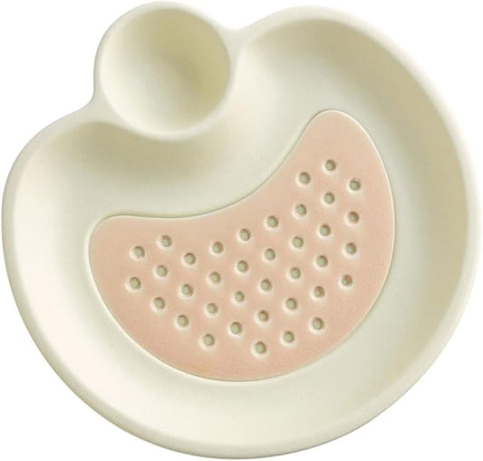 Zerodeko Dumpling Serving Tray Draining Section Sauce Plate Ceramic Plate for Sushi Snacks Desserts