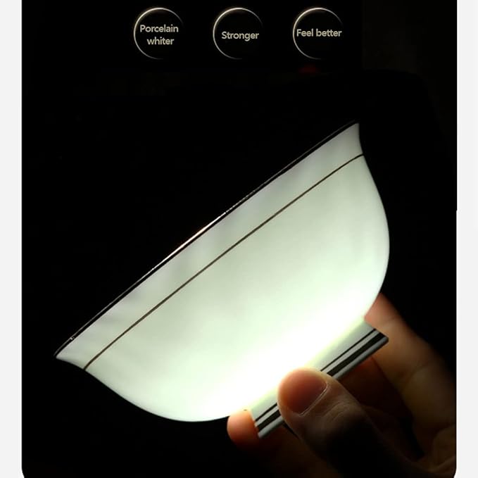 36Pcs Ceramic Dinnerware Set, White with Gold Edge, Luxury Tableware Set for 6,