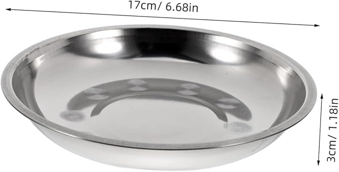 PRETYZOOM 6pcs Stainless Steel Round Plates Deep Serving Trays for Fruit Pasta Bbq Silver Dinnerware for Home Camping and Parties