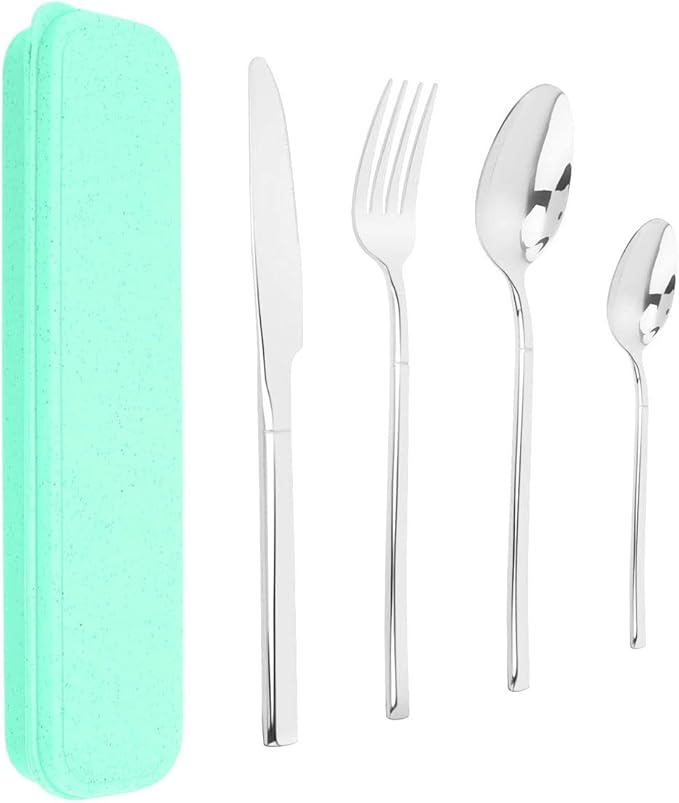 OriGlam Silverware Set, Stainless Steel Flatware Cutlery Set, Eating Utensils Tableware Include Fork Knife Spoon, Dishwasher Safe (Silver)