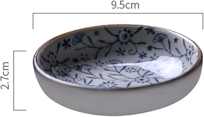 3pcs Ceramic Sauce Dish Kitchen Snack Plates Soy Sauce Bowls Appetizer Serving Tray
