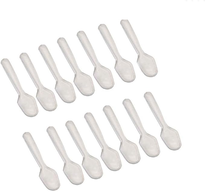 500Pcs 3 Inch Clear Mini Plastic Spoons Disposable Tasting Spoon Scoops for Dessert Ice Cream Appetizer Cake Spices Food Supply