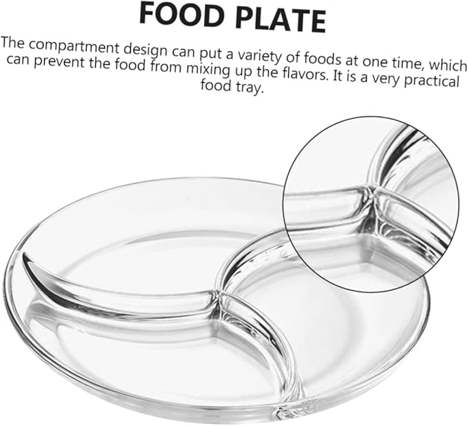 NOLITOY Plates Lunchable Container Fruit Salad Plate Serving Tray Modern Kitchen Glass Tableware