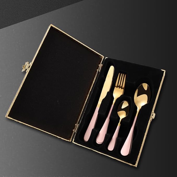 Stainless Steel Flatware serving set,Home Kitchen Eating Tableware Set,Dishwasher Safe,For Home Kitchen Restaurant Hote 24-piece Stainless Steel Cutlery Set Home Restaurant Steak Knife Fork Spoon Set(
