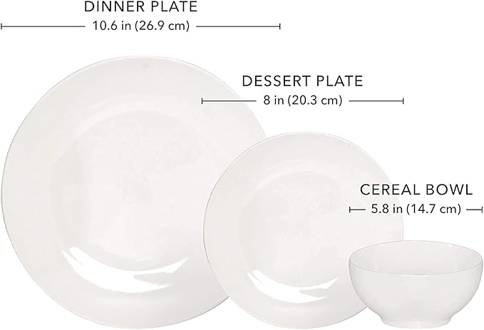 Porcelain Dinner Set Porcelain Kitchen Dinnerware Set Ceramic tableware Dinnerware Set – Set for 4 Dinnerware 12 pcs Set Dish –Durable Porcelain White Dinnerware Set, Plates and Bowls – Microwave