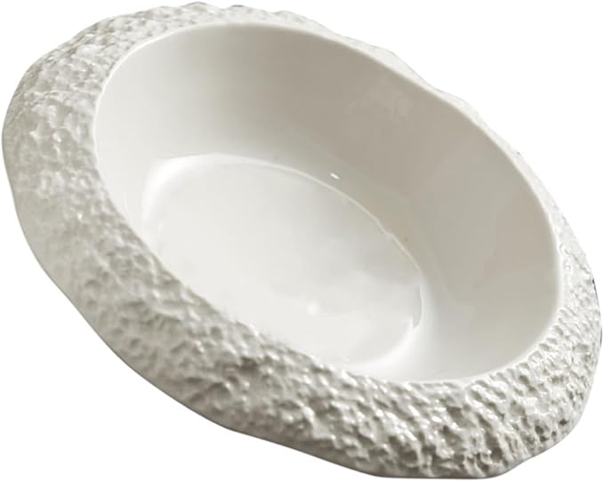 Zerodeko Ceramic Plate Decorative Dish for Salad Steak Appetizers Creative Shaped Dinnerware for Family Restaurant Hotel Use for Parties and Special Occasions