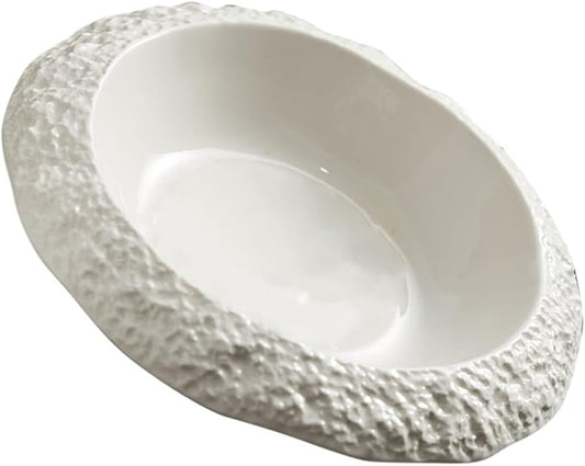Zerodeko Ceramic Plate Decorative Dish for Salad Steak Appetizers Creative Shaped Dinnerware for Family Restaurant Hotel Use for Parties and Special Occasions