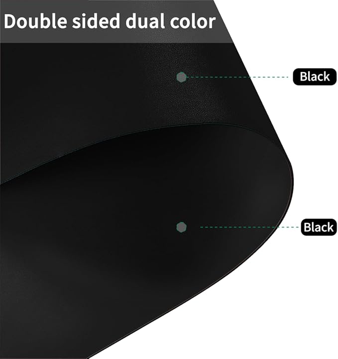 Leather Dresser Cover,1.8mm Thick,14x60 Inch,Dresser Protector Top,Dresser Top Protector,Dresser Cover Top,Dresser Top Cover,Dresser Cover Top for Bedroom.(Black+Black,14x60)