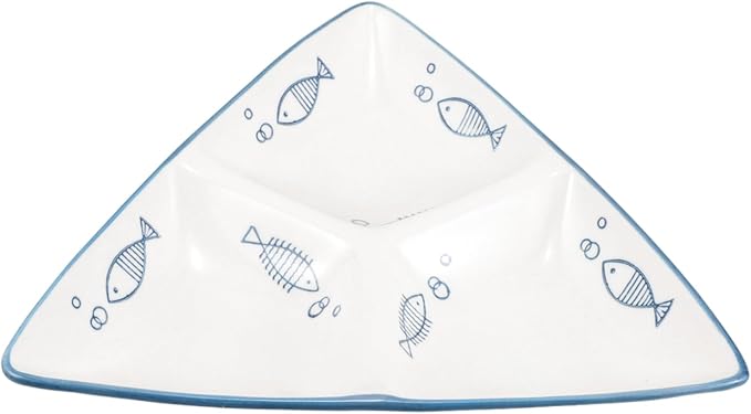 Japanese Style Ceramic Plate Compartment Snack Plate Fish Shape Breakfast Divided Dish