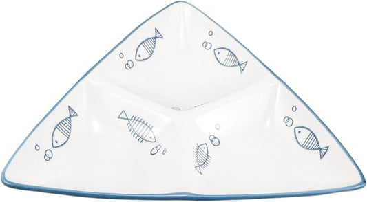 Japanese Style Ceramic Plate Compartment Snack Plate Fish Shape Breakfast Divided Dish