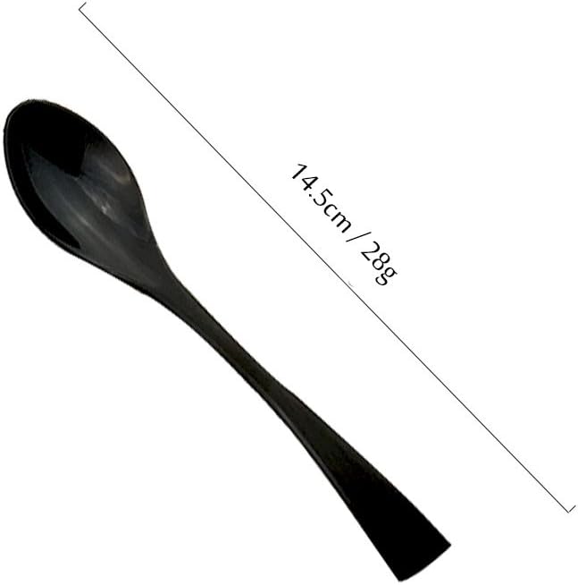 Mirror Polishing Black 18/10 Stainless Steel, Single Serving Flatware Silverware cutlery utensils Set,set of 6 Tea Coffee Spoon Teaspoon