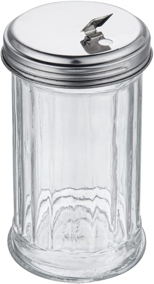 RW Base 11 oz Glass Sauce/Sugar Pourer - with Spout Lid - 3" x 3" x 7" - 1 count box