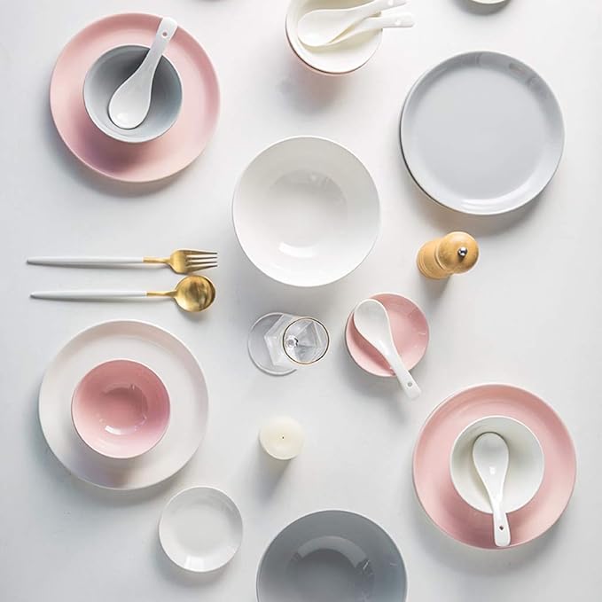 Fine Dinnerware Sets Dinner plate Ceramics Dinner Sets 32 Pieces Bright Light Dinnerware Set