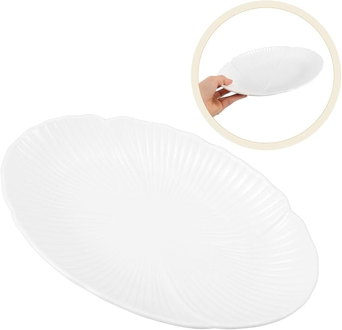 Veemoon Decorative Ceramic Plate Appetizer Dish for Serving Cheese Fruits Desserts and Condiments Elegant Tableware for Home and Kitchen Decor