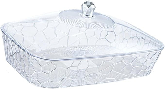 Serving Tray, Fruit Tray, Elegant Multifunctional Decorative Storage Container, Organizer for Celebrations Wedding Birthday, L