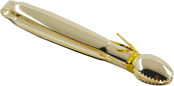 Gold Plated Mini Serving Tongs 4-Inch Sugar Cube Tongs Stainless Steel Mini Ice Tongs, Set of 4