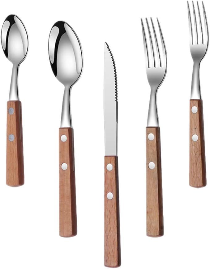 3sets Buffet Serving Utensils Set Stainless Steel Cutlery Caddy Party Utensils Fork Spoon Knife
