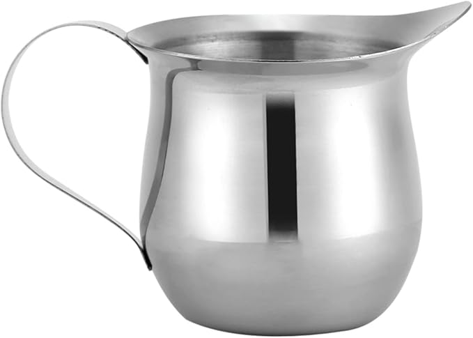 Milk Frother Cup, 240ml/8oz Creamer Pitcher, Frothing Pitcher, Stainless Steel Milk Steam Container, Steamer Cup for Espresso Coffee Latte