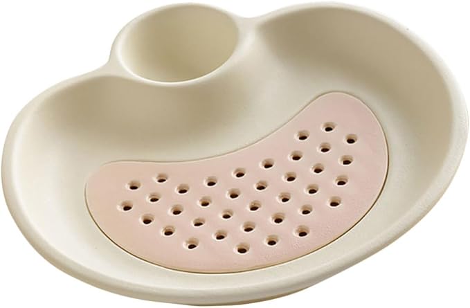 Luxshiny Ceramic Dipping Plate Dumpling Serving Tray Sauce Compartment Oval Shape Kitchen Plate
