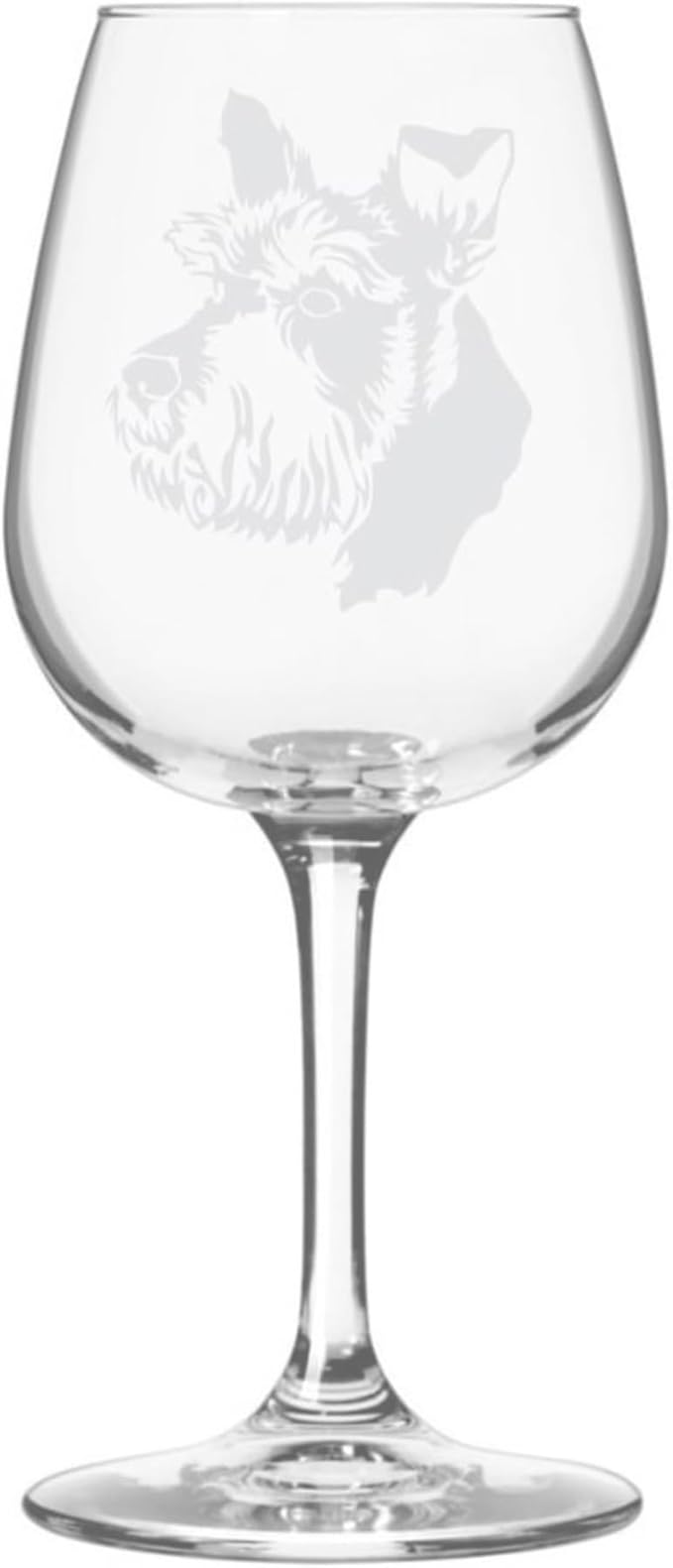 Etched Laser Art Personalized Dog Themed Etched Wine Glass - Custom Dog Breed Wine Glasses, Ideal for Pet Lovers, Unique Birthday Gift for Men & Women, Personalized Gift - Schnauzer, 12.75 oz