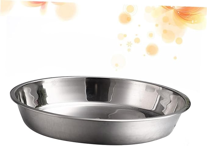 Garneck Stainless Steel Deep Plate 30 cm - High Quality Stainless Steel Bowl for Cakes - Fruit and Snacks Ideal for Home Bar and Kitchen Durable and Reusable