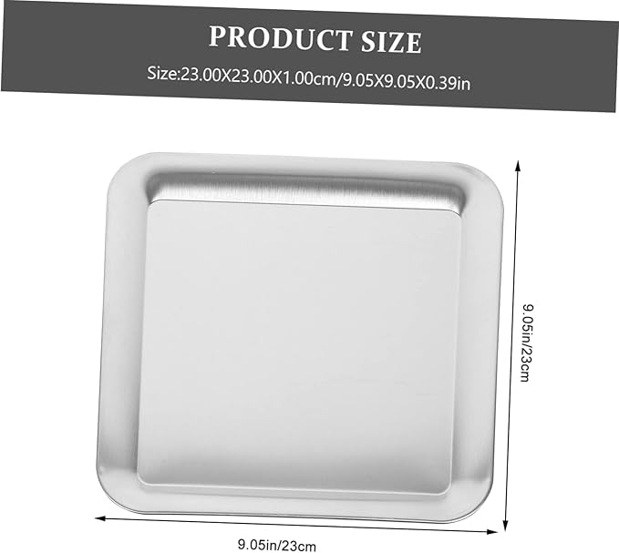 GLEAVI Stainless Steel Serving Tray Cake and Dessert Plate for Home Food Storage for Parties Picnics and Afternoon Tea Gatherings