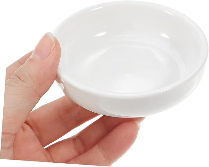 PRETYZOOM Appetizer Plates 6pcs Round Sauce Bowl for Sushi Sauce White Porcelain Holder